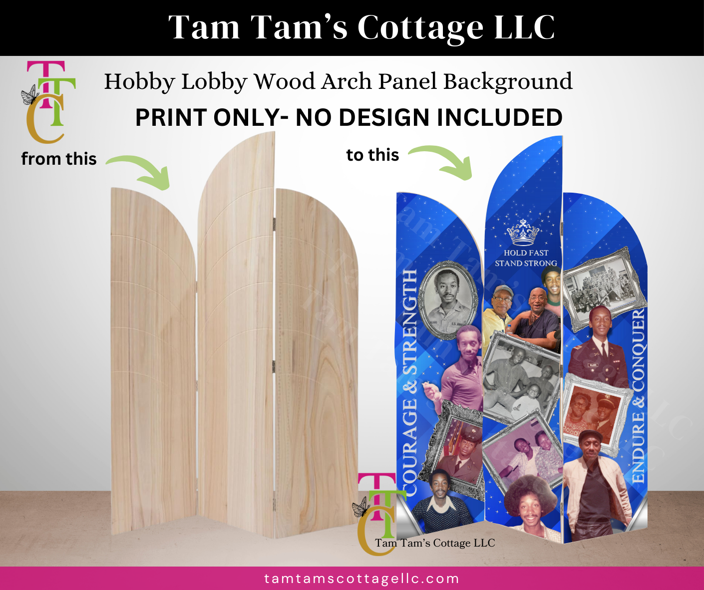 Custom Printing for Hobby Lobby Wood Arch Panels