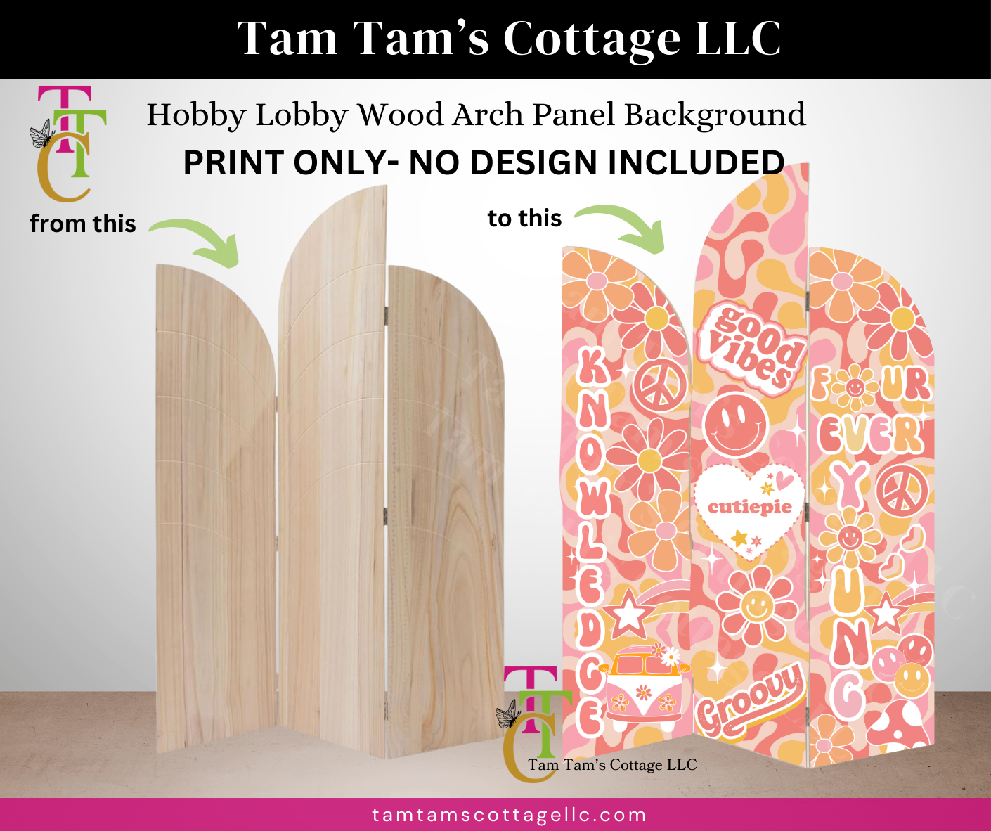 Custom Printing for Hobby Lobby Wood Arch Panels