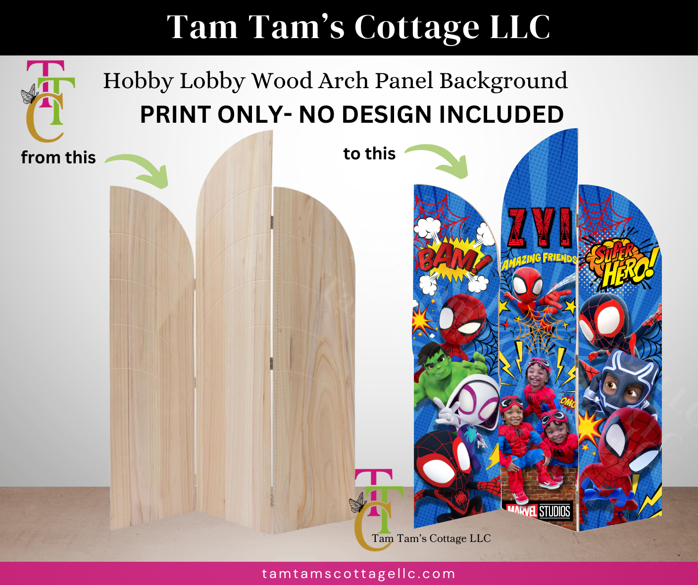 Custom Printing for Hobby Lobby Wood Arch Panels