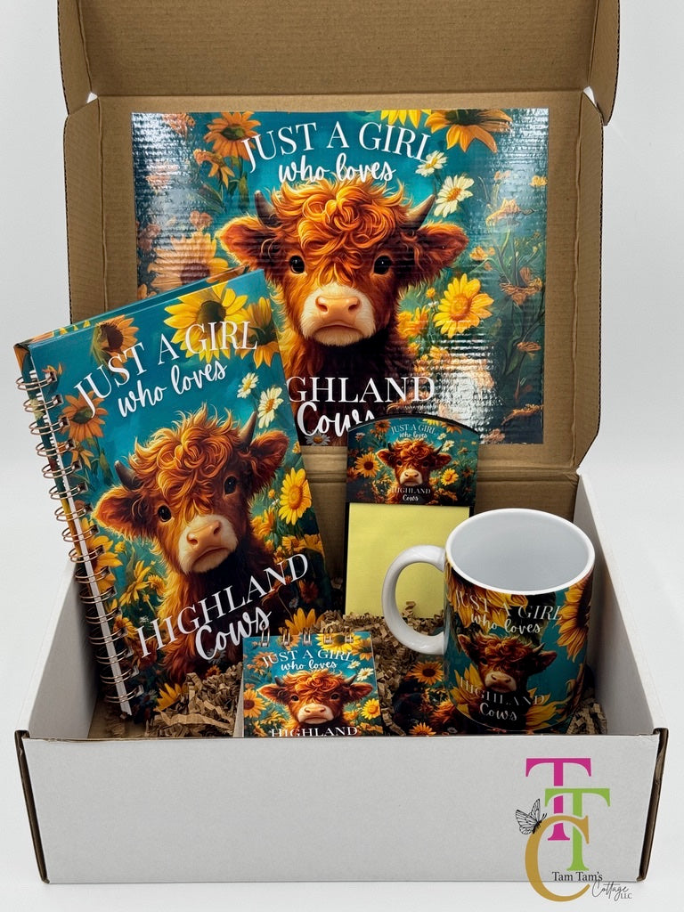 Just a Girl that Loves Highland Cows Journal Gift Box Set