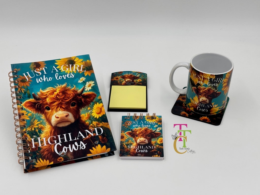Just a Girl that Loves Highland Cows Journal Gift Box Set