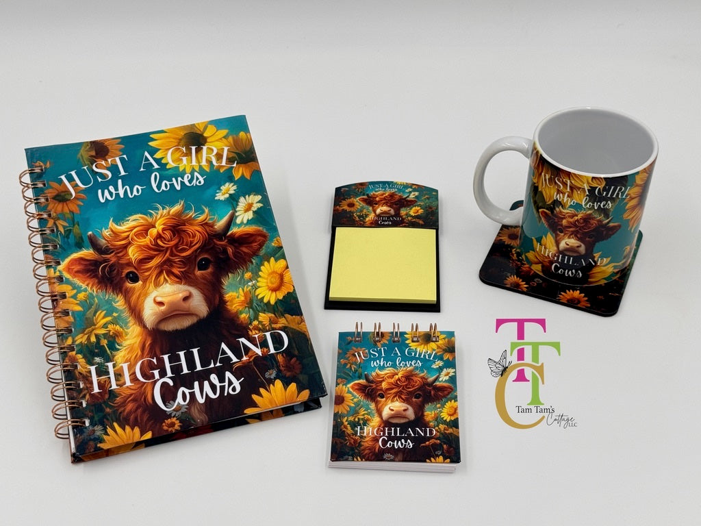 Just a Girl that Loves Highland Cows Journal Gift Box Set