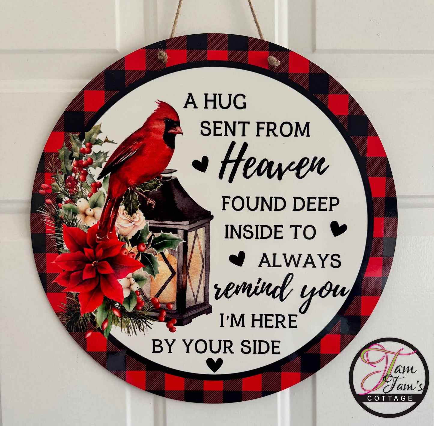 A Hug Sent From Heaven Sign – Cardinal Memorial Plaque