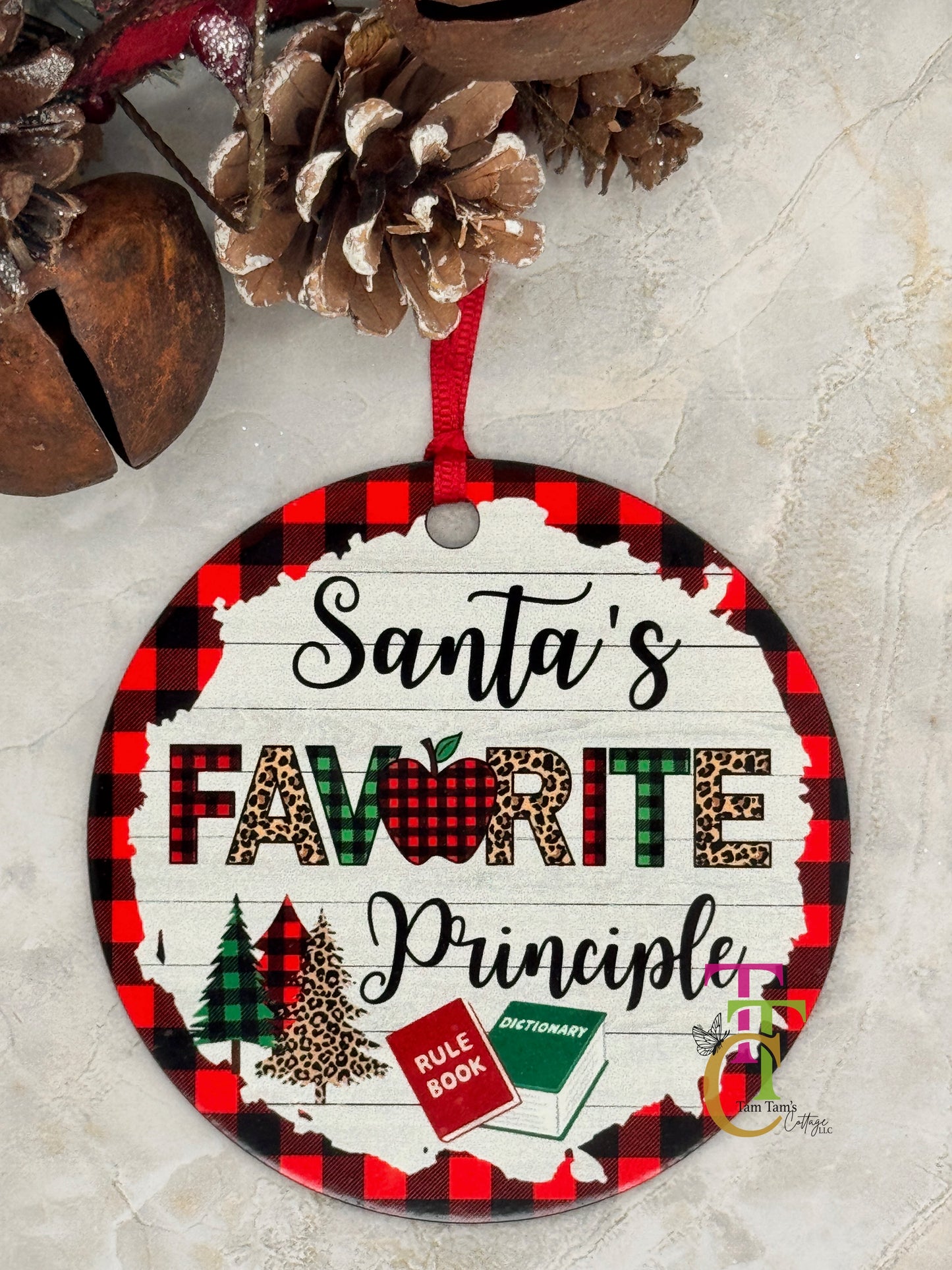 Santa's Favorite Principle Red Buffalo Plaid