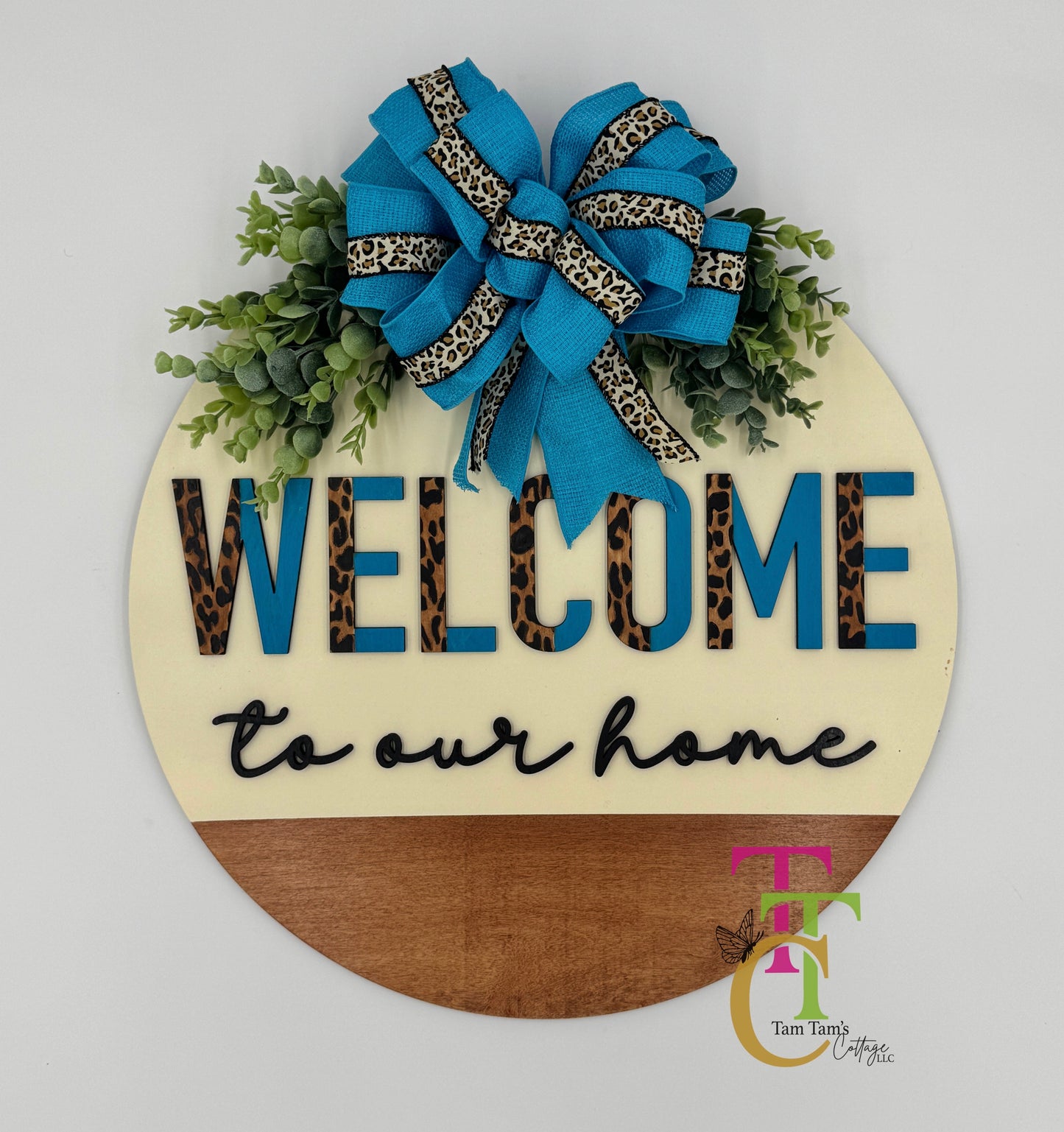 Leopard Welcome Door Hanger 18 inch
