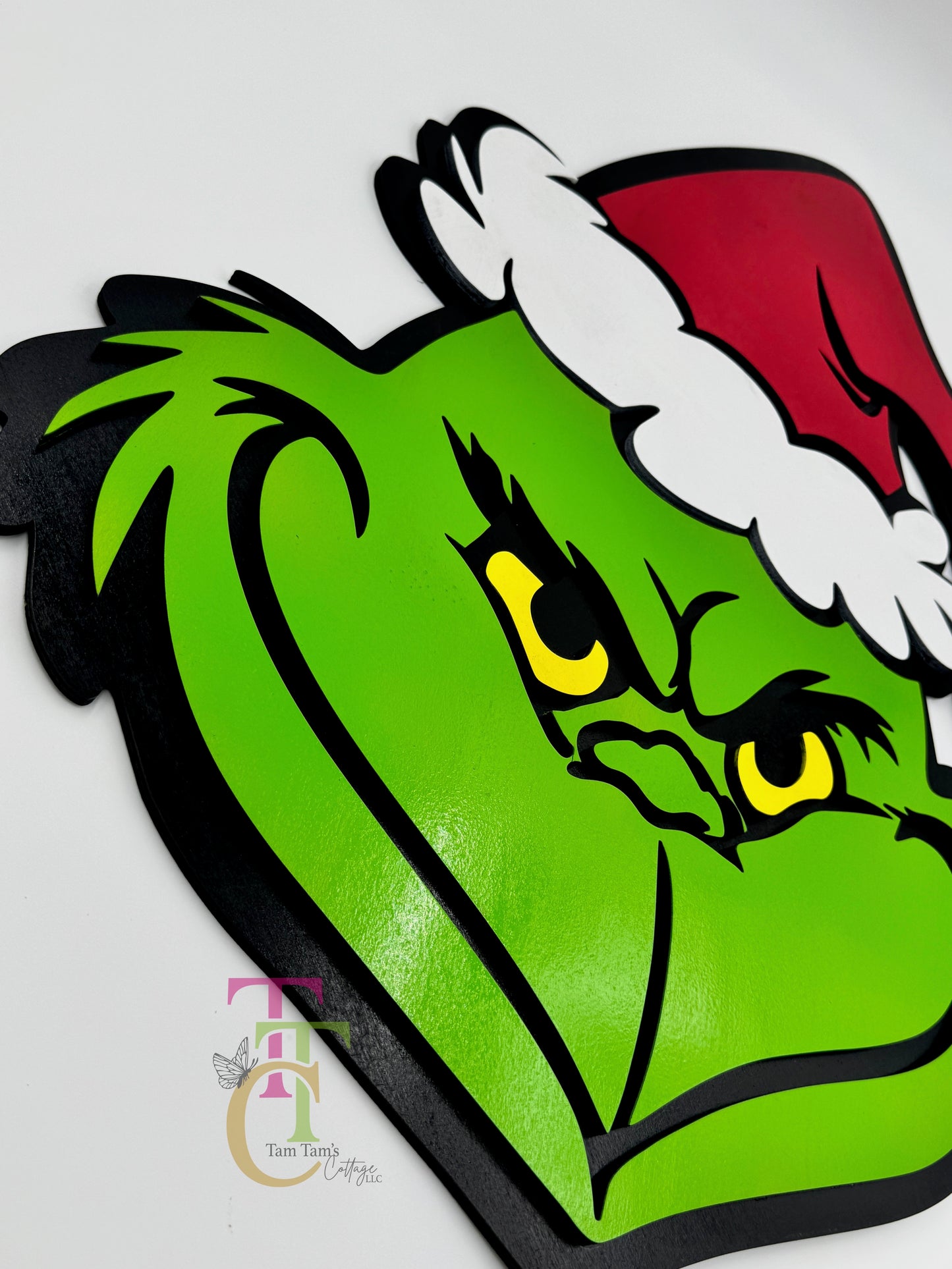 Grinch Shaped Door Hanger