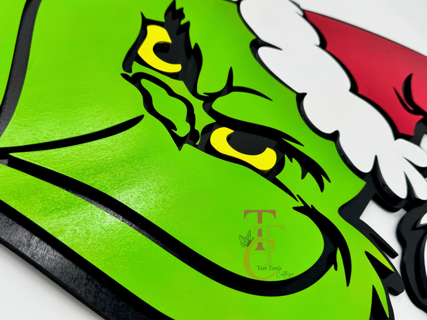 Grinch Shaped Door Hanger