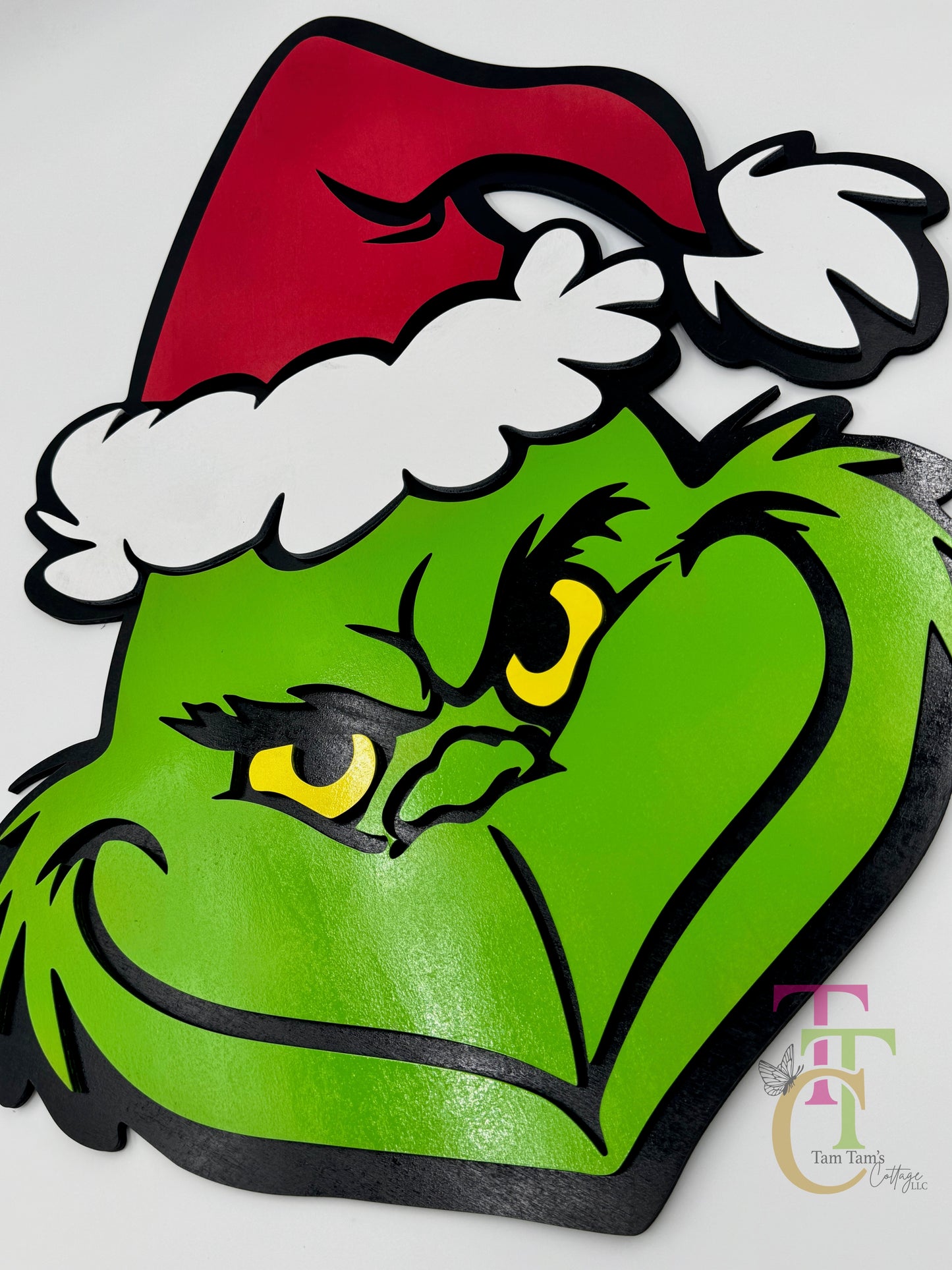 Grinch Shaped Door Hanger