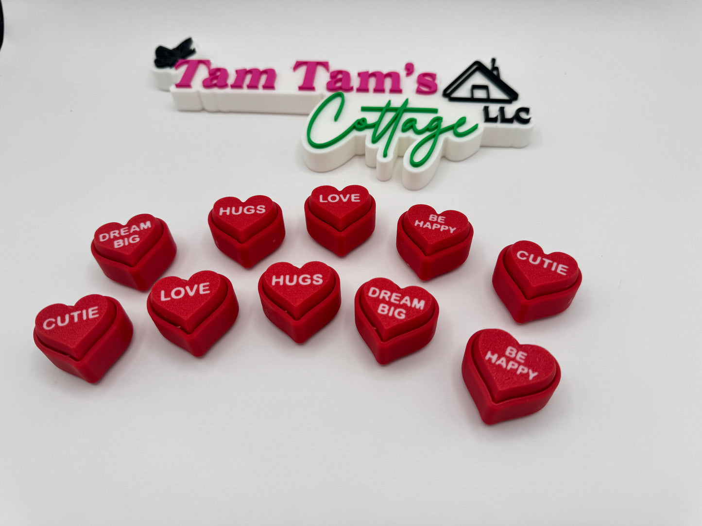 Valentine's Day Conversation Heart Fidget Clickers -RED