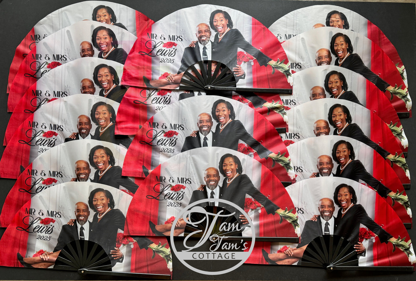 Wedding Personalized Clack Fan-Custom Folding Hand Fan with Name, Logo or Quote