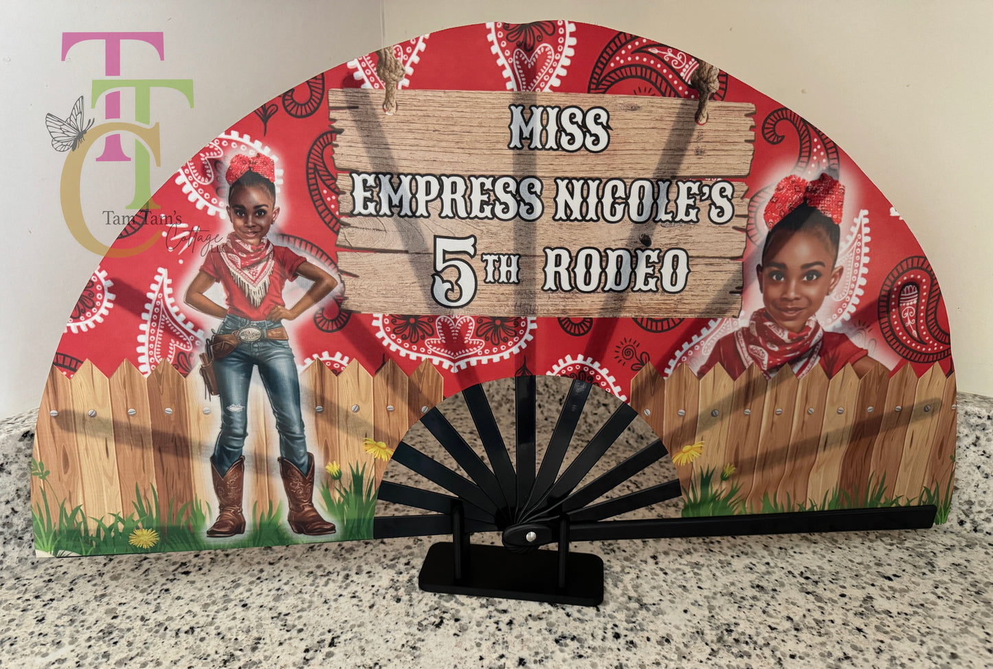 Personalized Clack Fan-Custom Folding Hand Fan with Name, Logo or Quote