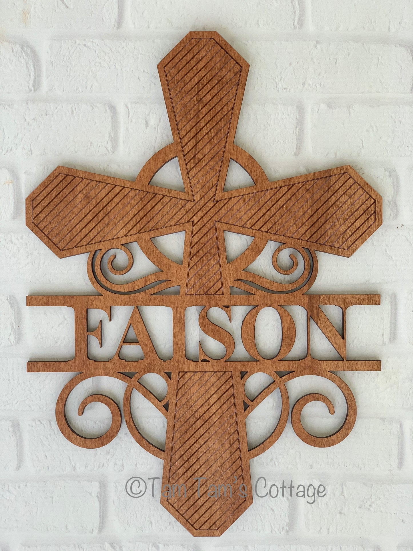 Personalized Wood Split Letter Cross