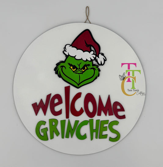 Welcome Grinchmas Door Hanger 18 inch