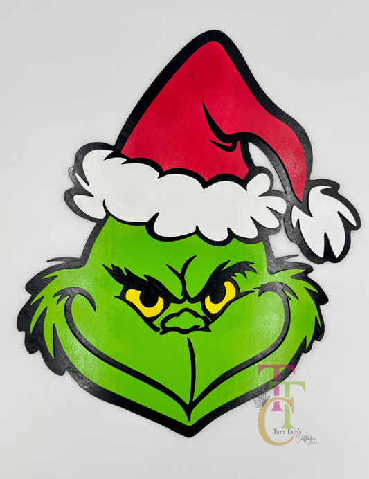 Grinch Shaped Door Hanger