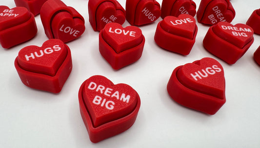 Valentine's Day Conversation Heart Fidget Clickers -RED