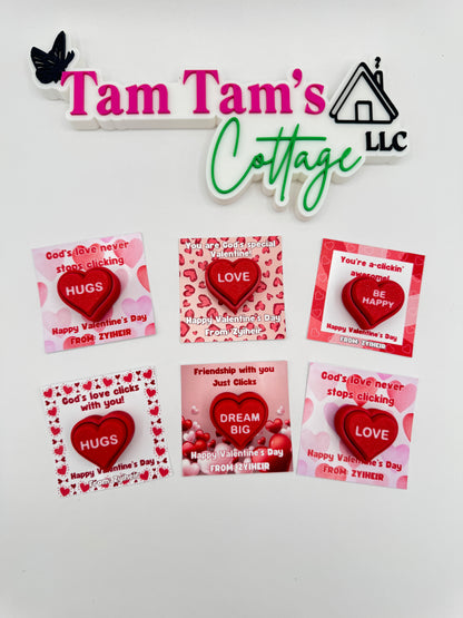 Christian Valentine Cards with God's Love Messages and Fidget Clicker Toy