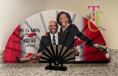 Wedding Personalized Clack Fan-Custom Folding Hand Fan with Name, Logo or Quote